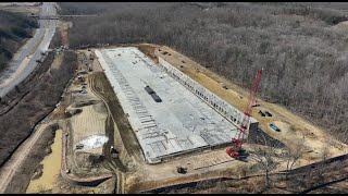 Crossroads Industrial Construction Update  Walls Tilting [upl. by Acsirp]