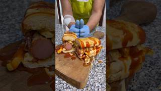 Hot dog streetfood americanfoods hotdog paniniamerica cheese easyrecipe food recipe shorts [upl. by Aube]