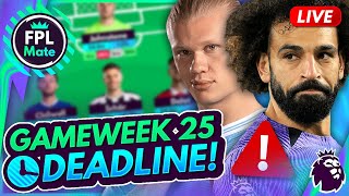 FPL GW25 DEADLINE STREAM  LIVERPOOL EARLY TEAM NEWS 🔴  Gameweek 25 Fantasy Premier League 202324 [upl. by Neehsuan706]