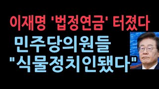 이재명 법정연금 터졌다민주당의원들 quot식물정치인됐다quot [upl. by Kcirdahc]