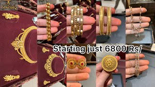 Rs6800 starts 😳 Tanishq gold jewellery collection designs with price  Tanishq jewellery [upl. by Nyvlem]