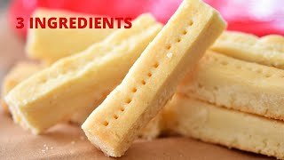 3Ingredient Shortbread Cookies Recipe  Easy Shortbread Cookies [upl. by Khorma]