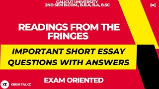 Calicut University 2nd Sem Bcom BBA BA BSC Important Short Essay Questions with Notes [upl. by Enedan799]