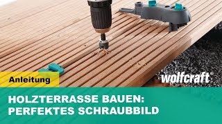 Holzterrasse selber bauen Perfektes Schraubbild mit dem Bohrmobil  wolfcraft [upl. by Nosredneh931]