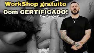 WORKSHOP GRATUITO DE TATTOO  LINE WORK COM CERTIFICADO [upl. by Susi]