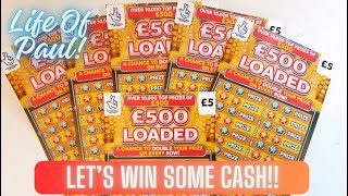 £5 Lottery Scratch Cards £30 of £500 Loaded scratch cards scratched off looking for wins [upl. by Lantha]