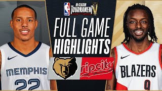 GRIZZLIES at TRAIL BLAZERS  NBA INSEASON TOURNAMENT 🏆  FULL GAME HIGHLIGHTS  November 3 2023 [upl. by Laroy222]