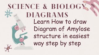 Learn how to draw diagram of Amylose in easiest way step by step [upl. by Hazrit769]