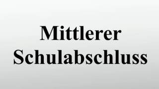 Mittlerer Schulabschluss [upl. by Eisso]