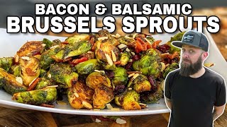 Crispy Roasted Brussels Sprouts and Bacon with a Balsamic Glaze [upl. by Ateekahs898]