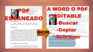 Convierte los PDF escaneados a PDF editable o a WORD  En 3 sencillos pasos [upl. by Welsh316]