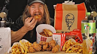 ASMR Eating KFC Gravy Triple Bucket Crispy Crunchy Triggers [upl. by Nyrroc]