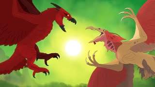 Rodan vs Quetzalcoatl  Monster Fights  DinoMania  Godzilla cartoons [upl. by Allina]