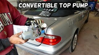 MERCEDES W208 CLK CONVERTIBLE TOP PUMP REMOVAL REPLACEMENT [upl. by Leik104]