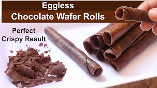 Chocolate Wafer Rolls Recipe  No Oven No Egg Chocolate Cigarette Cookies Recipe [upl. by Ainivad]