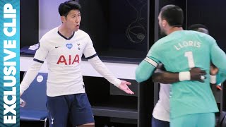 Son Feels the Fury of Lloris at HalfTime for not Tracking Back  All or Nothing Tottenham Hotspur [upl. by Alleb598]