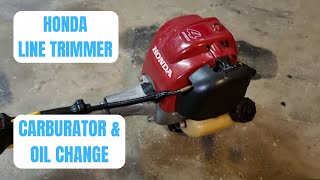 Honda Line Trimmer Carb Plug amp Oil Replacement [upl. by Ajroj]