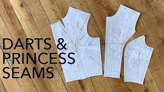 How to Move Darts amp Create Princess Seams Pattern Making Tutorial [upl. by Gav]