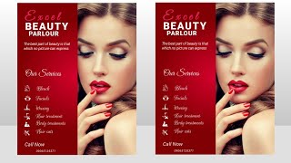 Beauty Parlour Poster Kaise Banaye  How To Design Beauty Parlour Flyer  Pixellab Tutorial [upl. by Elleirad]