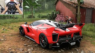 Ferrari FXX K Evo  Forza Horizon 5  Steering Wheel Gameplay [upl. by Einwat]