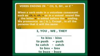 VERBS ENDING IN CH S SH  OR Z M1 P47 APRENDAMOSFACIL CLASES DE INGLÉS GRANOLLERS [upl. by Fara358]