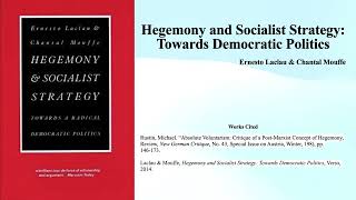 Ernesto Laclau and Chantal Mouffes quotHegemony and Socialist Strategyquot Book Note [upl. by Ezalb465]