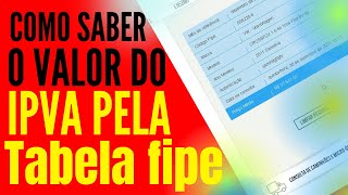 COMO SABER O VALOR DO IPVA DE UM VEÍCULO usando a tabela fipe e alíquota de ipva por estado [upl. by Gottlieb873]