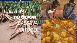 Preparing ugandan cassava katogo with africannyako food village africanlifestyle [upl. by Robinett]