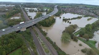 storm babet floods sandiacre Nottingham river erewash and canal 211023 [upl. by Anait688]