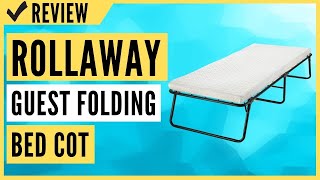 Rollaway Guest Folding Bed Cot  with Memory Foam Mattress Review [upl. by Ahsayn295]