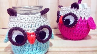 Funda de Frasco o Mate tejido a crochet BuhoLechuza [upl. by Enilatan214]