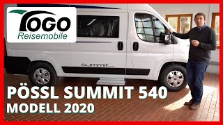 ❤️ KOMPAKT SCHWENKBAD HECKBETT Pössl Summit 540  Modell 2020  TOGO REISEMOBILE [upl. by Orthman]