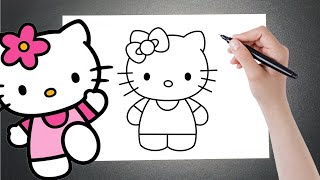 HOW TO DRAW HELLO KITTY [upl. by Jakob]