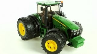 John Deere 7930 Tractor with Twin Tyres Bruder 03052  Muffin Songs Toy Review [upl. by Enitsirhk]