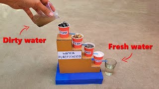 Water purification working model  Easy science project 2024 [upl. by Ahseki]