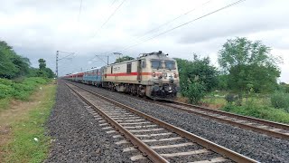 Pune Jammu Tawi Jhelum Express Run With New LHB COACHES Near Manjari Railway Station [upl. by Ocinemod]