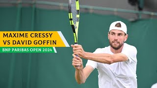 BNP PARIBAS OPEN 2024  Maxime Cressy vs David Goffin🔥 ATP TENNIS HIGHLIGHTS 🔴 [upl. by Durtschi]