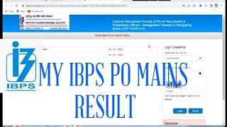 🎯 MY IBPS PO MAINS RESULT likeandsubscribe [upl. by Russian]