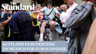 Euro 2024 Scotland fans take over Marienplatz ahead of Germany opener [upl. by Ztirf]