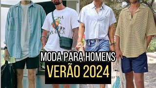 Como é a MODA MASCULINA para o VERÃO 2024  Dicas de Moda [upl. by Leroj]