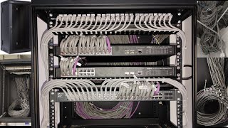 network cable management and 12U server rack installation for office setup cat 6A cable dahua tplink [upl. by Nuahsed]