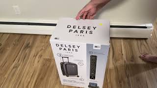 Delsey Front Lid CarryOn Hardside Spinner  Costco [upl. by Wolfort605]