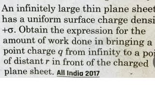 Electric field due to thin infinite plane uniformly charged sheet  infinitplanesheet [upl. by Michal82]