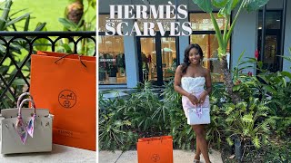 HERMÈS UNBOXING  SILK SCARVES  KELLY BELT [upl. by Yer]