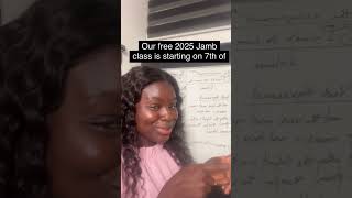 Our free jamb class is starting on Monday📌 send us a dm to join✅ jamb jamb2025 jambi jambo [upl. by Erv]