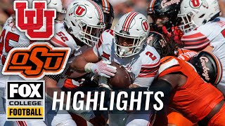 No 12 Utah Utes vs No 14 Oklahoma State Cowboys Highlights  FOX College Football [upl. by Sutelc]