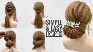 Simple amp easy low bun 😍 tinoshairtino [upl. by Anaer]