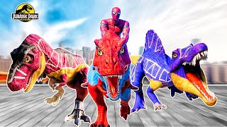 Dinosaur T Rex Color Pack vs Spinosaurus vs I Rex Jurrassic World Evolution Dinosaurs Fighting [upl. by Lesli51]