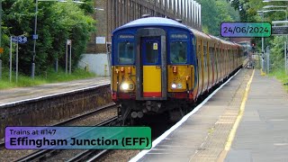 Trains at 147 Effingham Junction EFF  Monday 24th June 2024 [upl. by Venterea287]