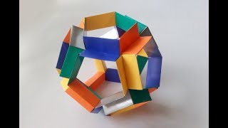 Кусудама додекаэдр оригами Kusudama dodecahedron origami [upl. by Chrissa]